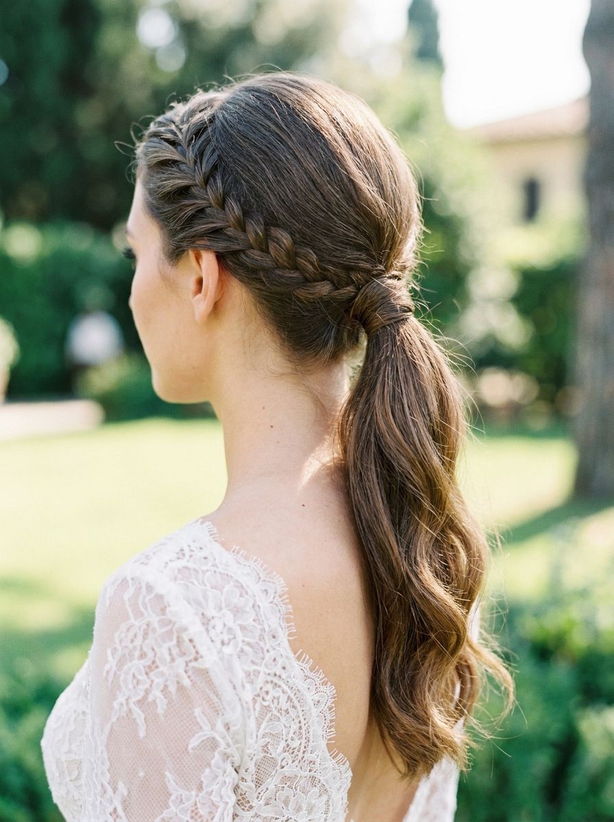 Geflochtener Pferdeschwanz - Flechtfrisuren Hochzeit